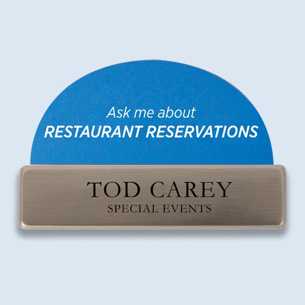 Name badge with badge talker hotel