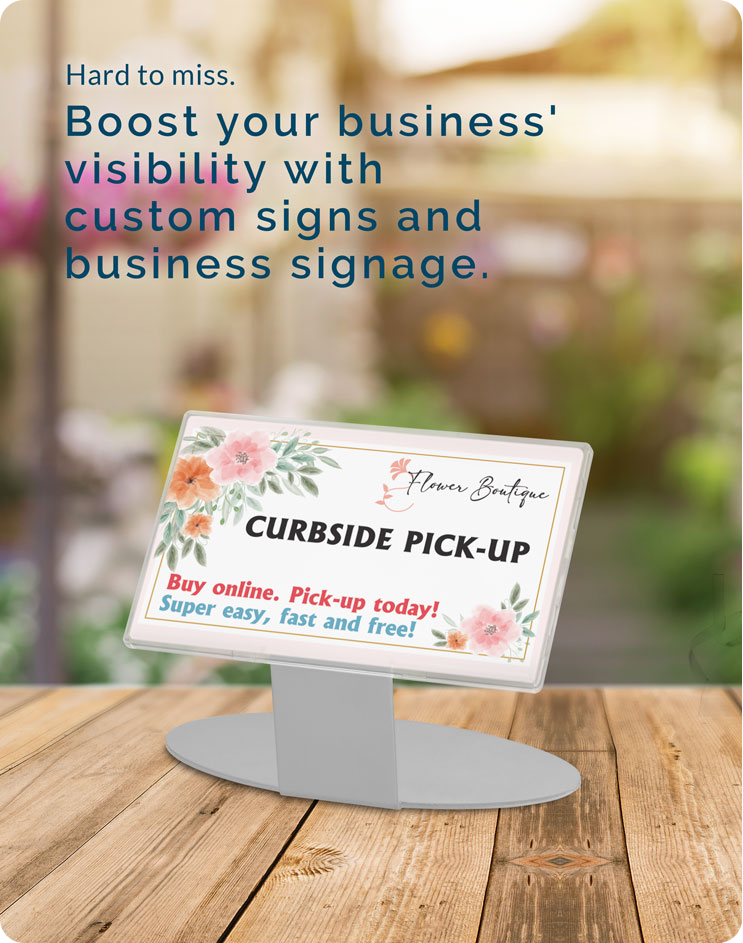 standing sign in retail